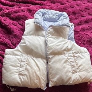 Reversible Puffer Vest - White and Lavendar
